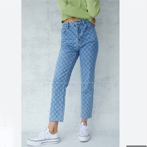 pacsun 24 checkerboard jeans high rise straight like new jeans BUNDLE only